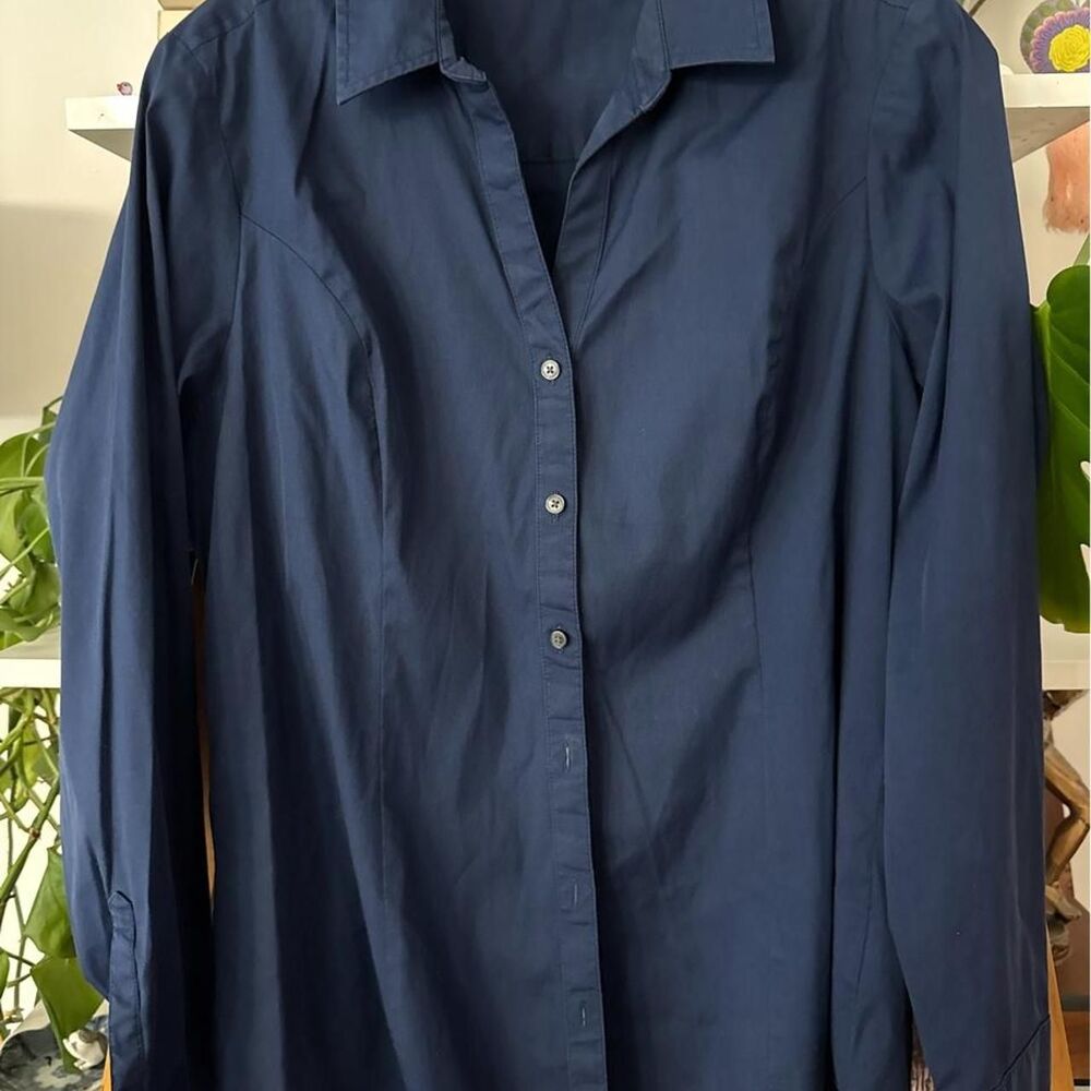 Express Women's Navy and Blue Shirt